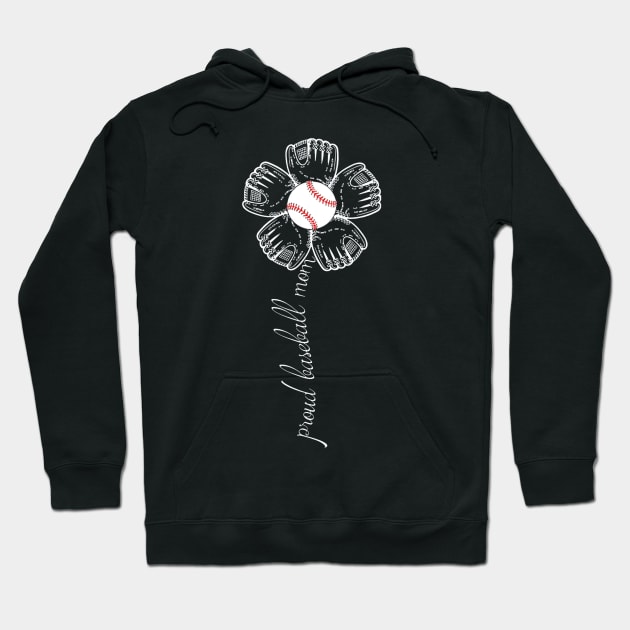 Proud Baseball Mom Flower Hoodie by Chicu